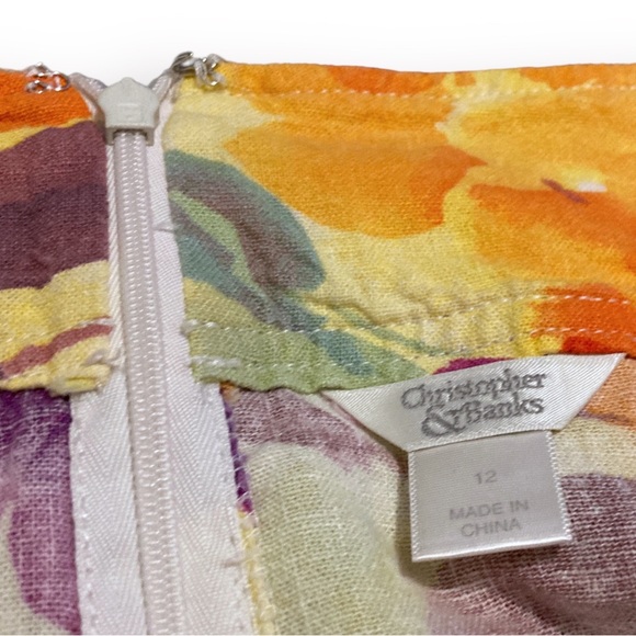 Size 12 Floral Skirt Christopher and Banks Summer Skirt with Flower Pattern - Picture 3 of 3